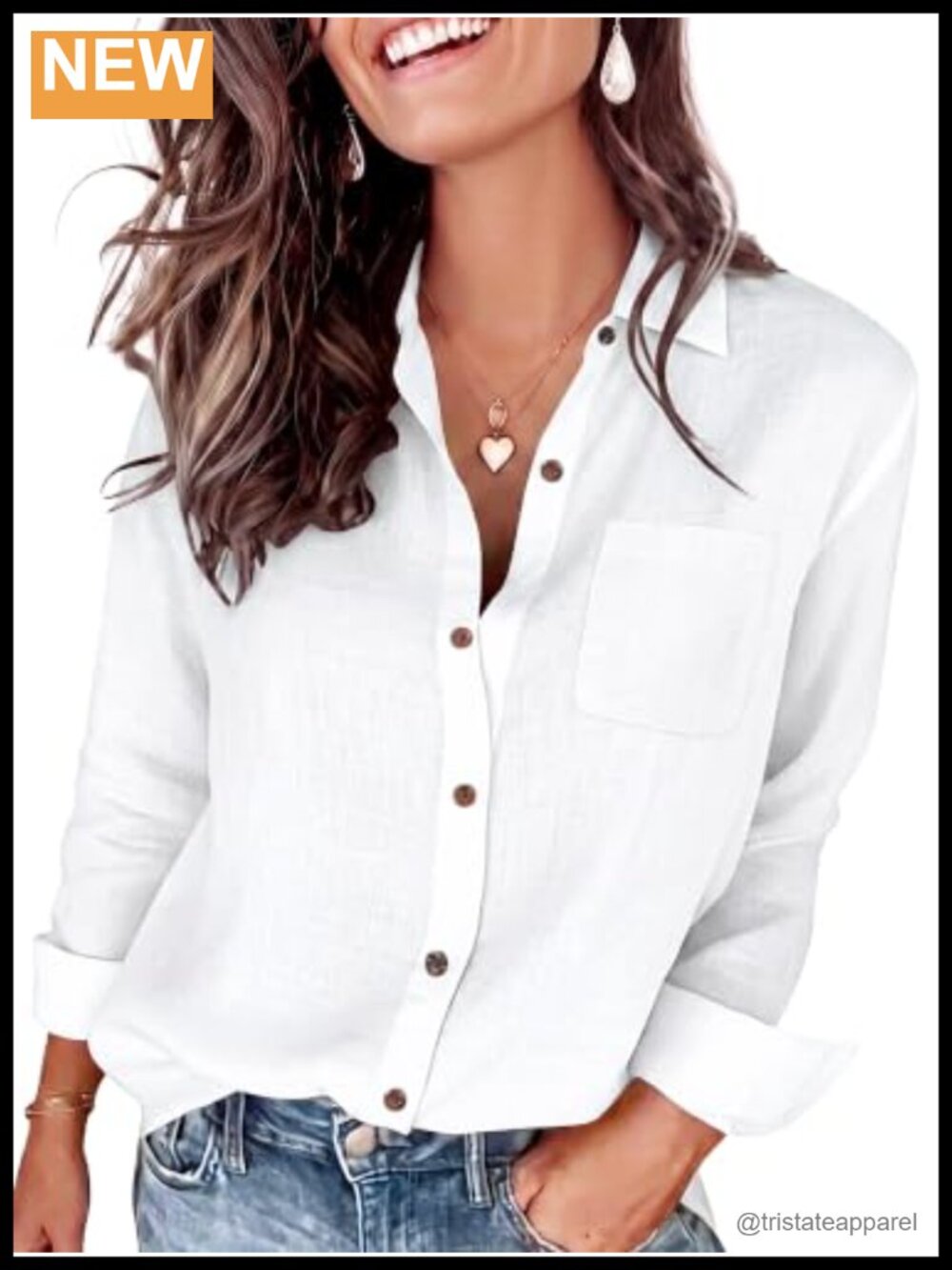 Women's Cotton Linen Button Down Shirt Long Sleeve Blouse with Pocket